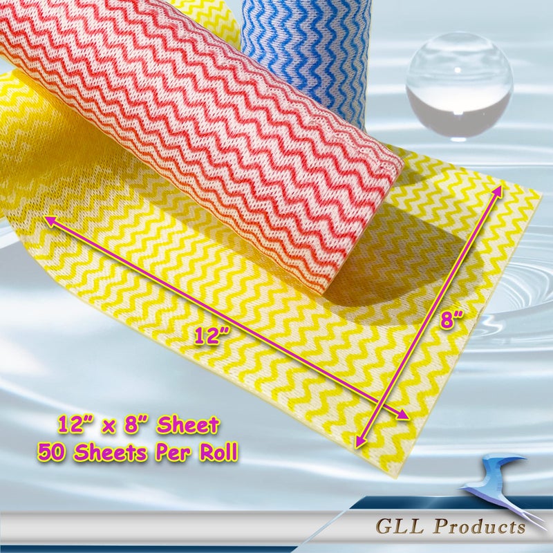 GLL Disposable Cleaning Cloths Wipe Roll, Dish Wash Cloths, Cleaning Washcloth Towel for Kitchen Bathroom Furniture and Car (Pack of 3-Rolls, 150-Sheets Total) - Image 3